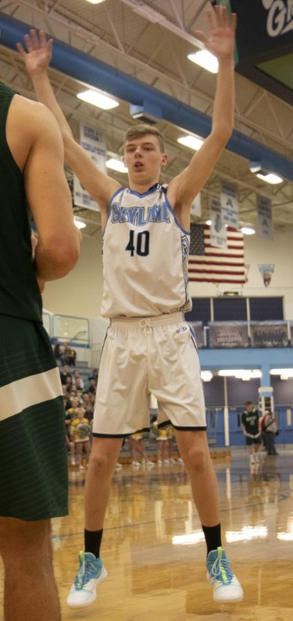 Ethan Morse (10) blocking the ball.